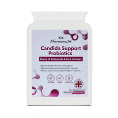 Pharmanostix Candida Support Probiotics – 60 Vegan Capsules | All-in-One Candida & Yeast Support, Balance Formula with Caprylic Acid, Live Cultures & Herbal Extracts