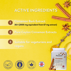Pharmanostix Naturals Cinnamon 2000mg - 60 Tablets | Support balanced blood sugar levels, Control Weight & Metabolism