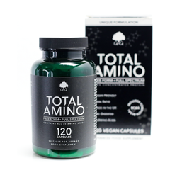 TOTAL AMINO Full Spectrum Essential Amino Acids + BCAAs - 120 Capsuls | Complete 20-Amino Acid Complex for Muscle Recovery, Strength & Performance | Vegan Free-Form Formula | Fast Absorption