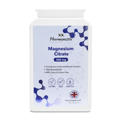 Pharmanostix Magnesium Citrate - 500 mg | 120 Vegan Capsules | Highly Absorbable Magnesium Supplement for Digestion, Muscle, Bone & Sleep Support