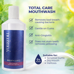 You & You Breath OXY Antibacterial Mouthwash - 250ml | For Chronic Bad Breath, Alcohol-Free Stabilized Chlorine Dioxide Oral Rinse