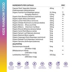 G&G Kids Rainbow Food - Organic Children's Multivitamin - 120 Mini Capsules | Natural Immune Support, Growth & Development