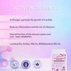 Pharmanostix Candida Support Probiotics – 60 Vegan Capsules | All-in-One Candida & Yeast Support, Balance Formula with Caprylic Acid, Live Cultures & Herbal Extracts