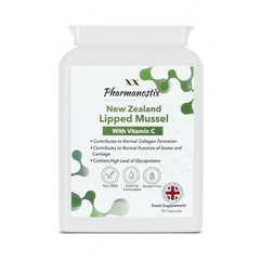 Pharmanostix New Zealand Lipped Mussel 500 mg - 90 Capsules | Premium Green-Lipped Mussel with Vitamin C for Joint, Bone & Cartilage Support