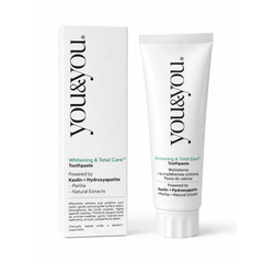You & You Whitening and Total Care Toothpaste 75 ML | Formulated with Hydroxyapatite + Perlite + Kaolin for natural white and stain removal