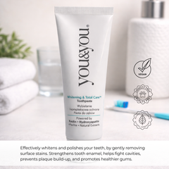 You & You Whitening and Total Care Toothpaste 75 ML | Formulated with Hydroxyapatite + Perlite + Kaolin for natural white and stain removal